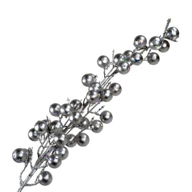 Fiore natale bacche argento 70 cm