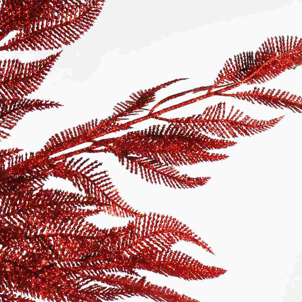 Fiore natale foglie rosso glitter 85 cm