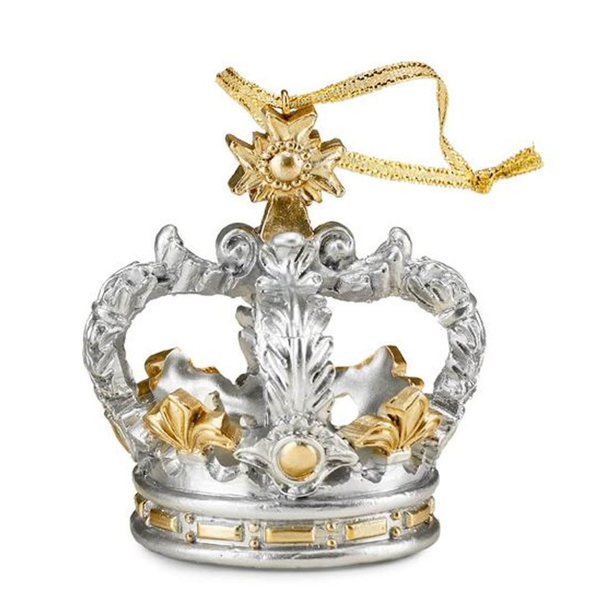 Corona natalizia argento da appendere Ø 6,5 cm