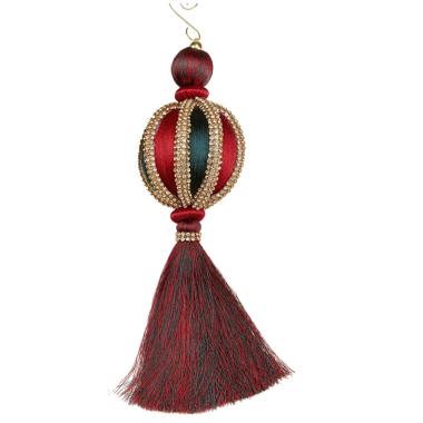 Decorazione natalizia drops verde rosso strass Ø 9 cm