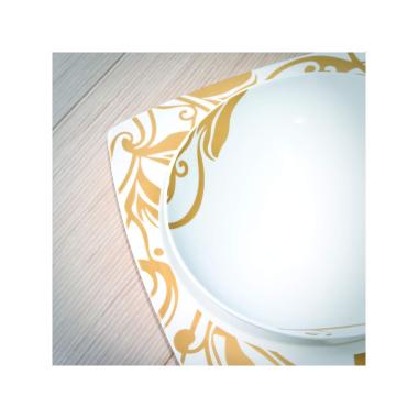 Piatti Tavola Set pz.6 Tavola Porcellana Fade Fondo cm.21x21x Aspendos |Fade