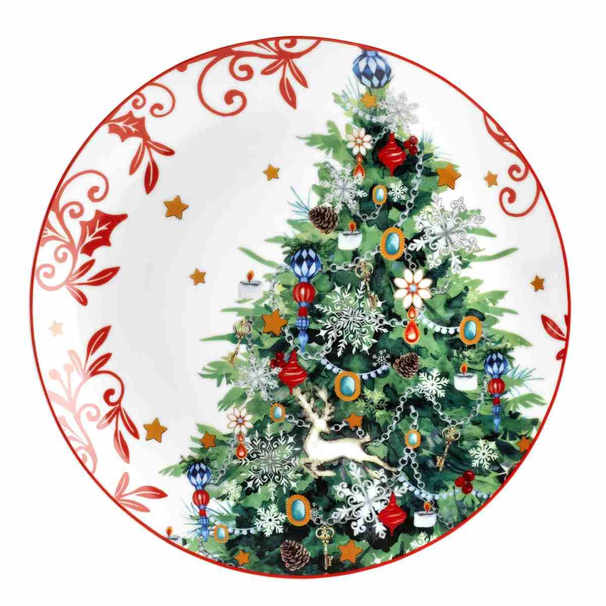 Piatto Tavola Porcellana Fade Piano cm.Ø30 Xmas Dream |Fade