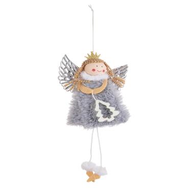 Decorazione natalizia angelo abito grigio 22 cm