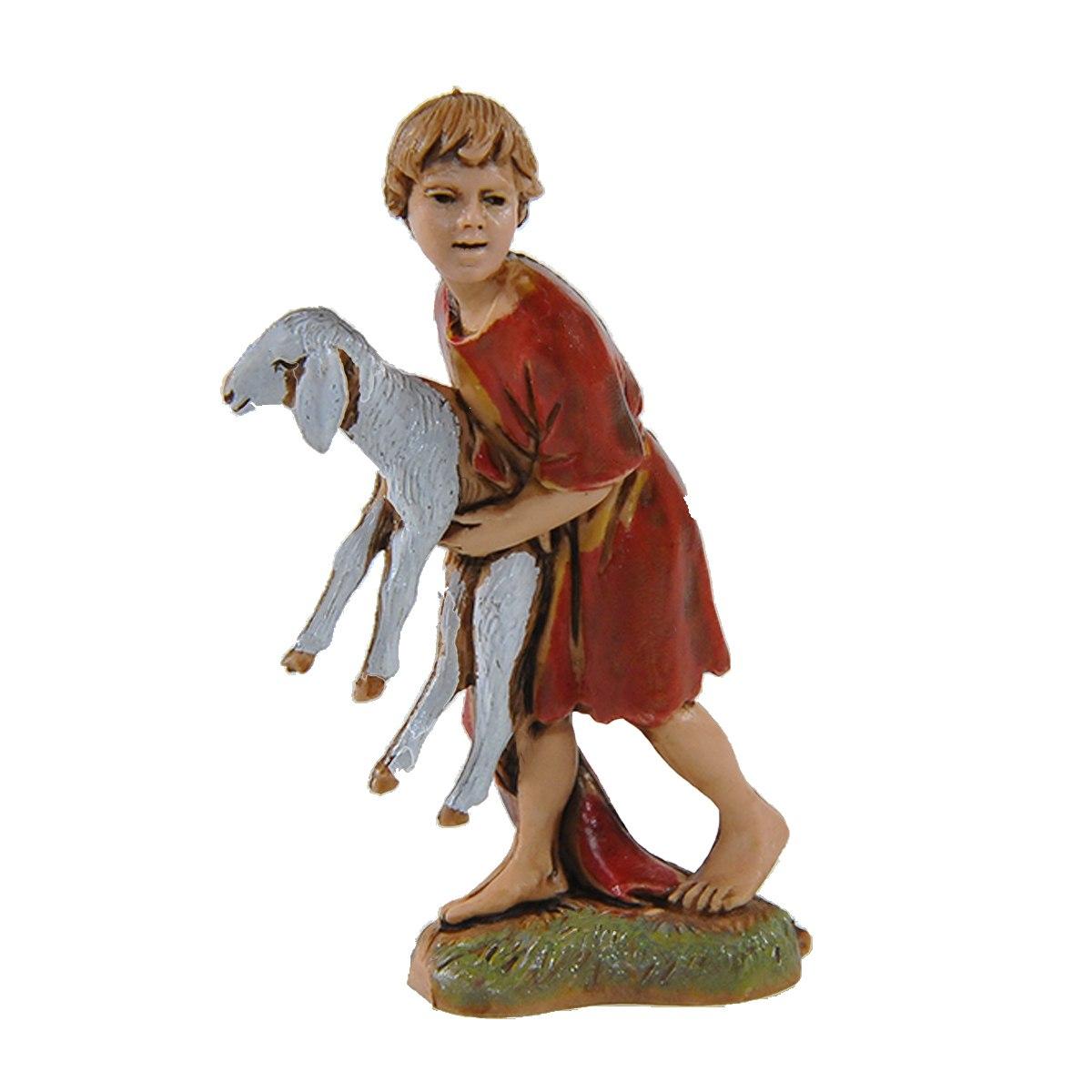 Statua presepe 10 cm bambino pecora
