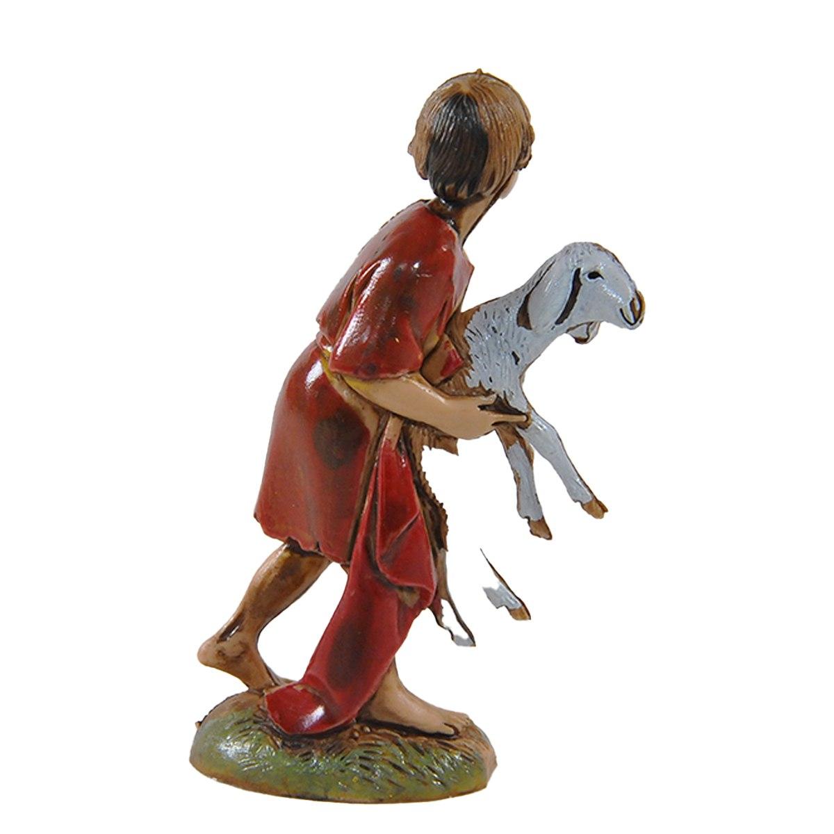Statua presepe 10 cm bambino pecora