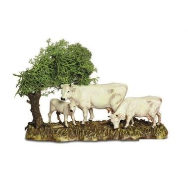 Statua presepe 8 cm gruppo 3 mucche albero satue da