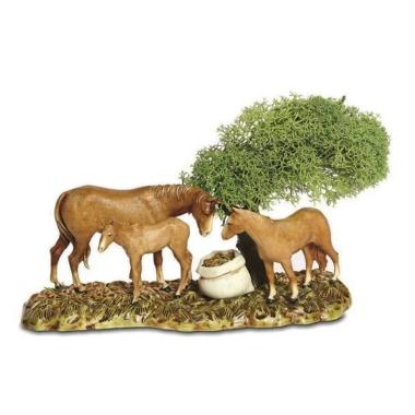 Statua presepe 8 cm gruppo 3 cavalli albero statue da