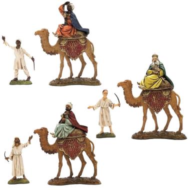 Statua presepe 10 cm 3 re magi 3 cammellieri