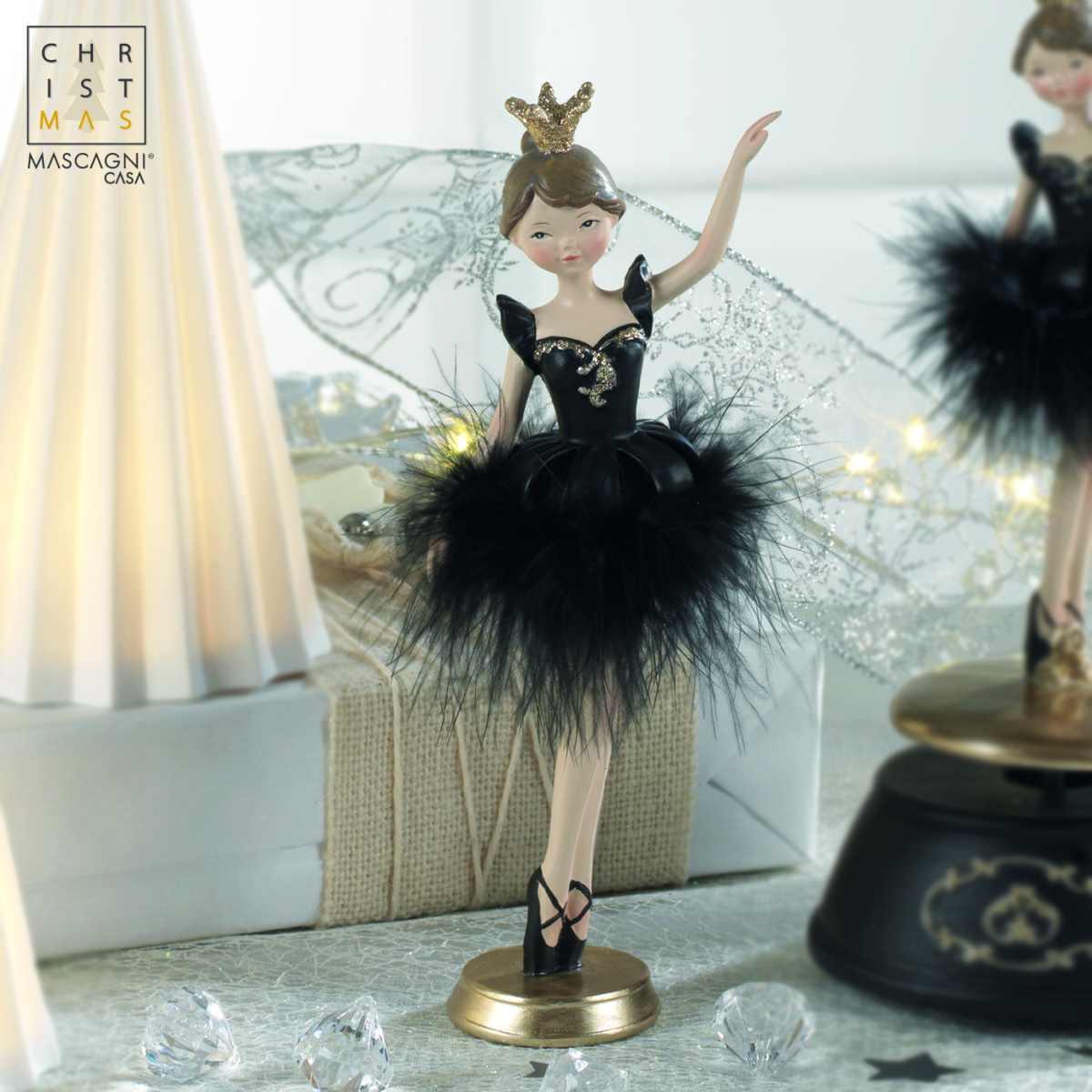 Statua ragazza ballerina resina tutu nero