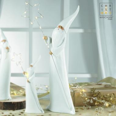Babbo natale resina bianco led 51 cm