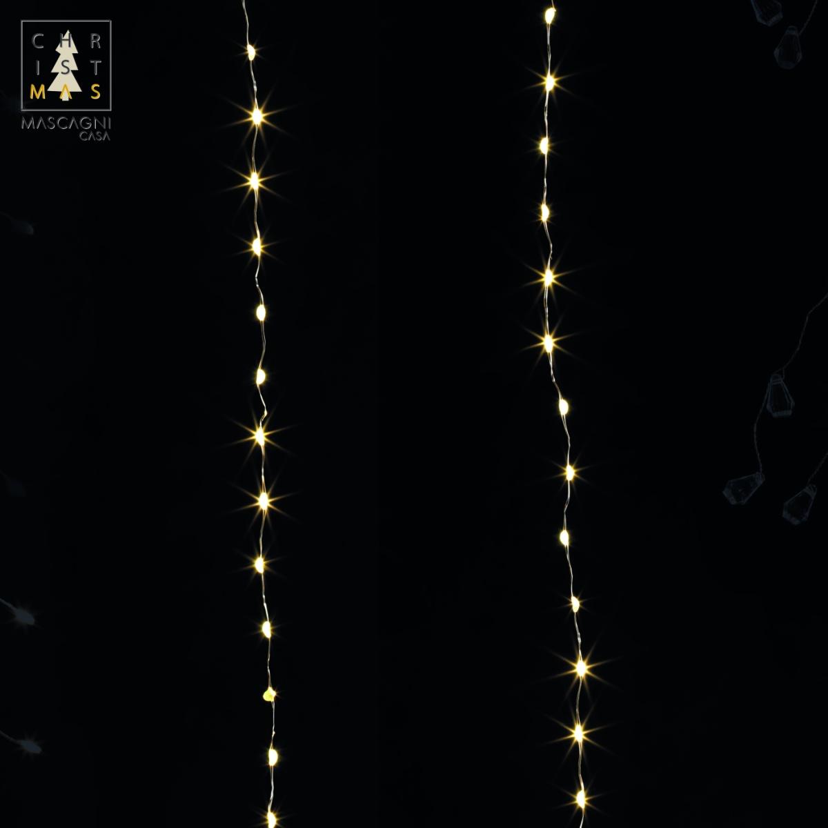 Luci di natale esterno batteria 80 led micro bianco caldo flash timer