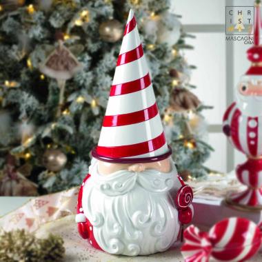 Babbo natale resina bianco rosso 50 cm