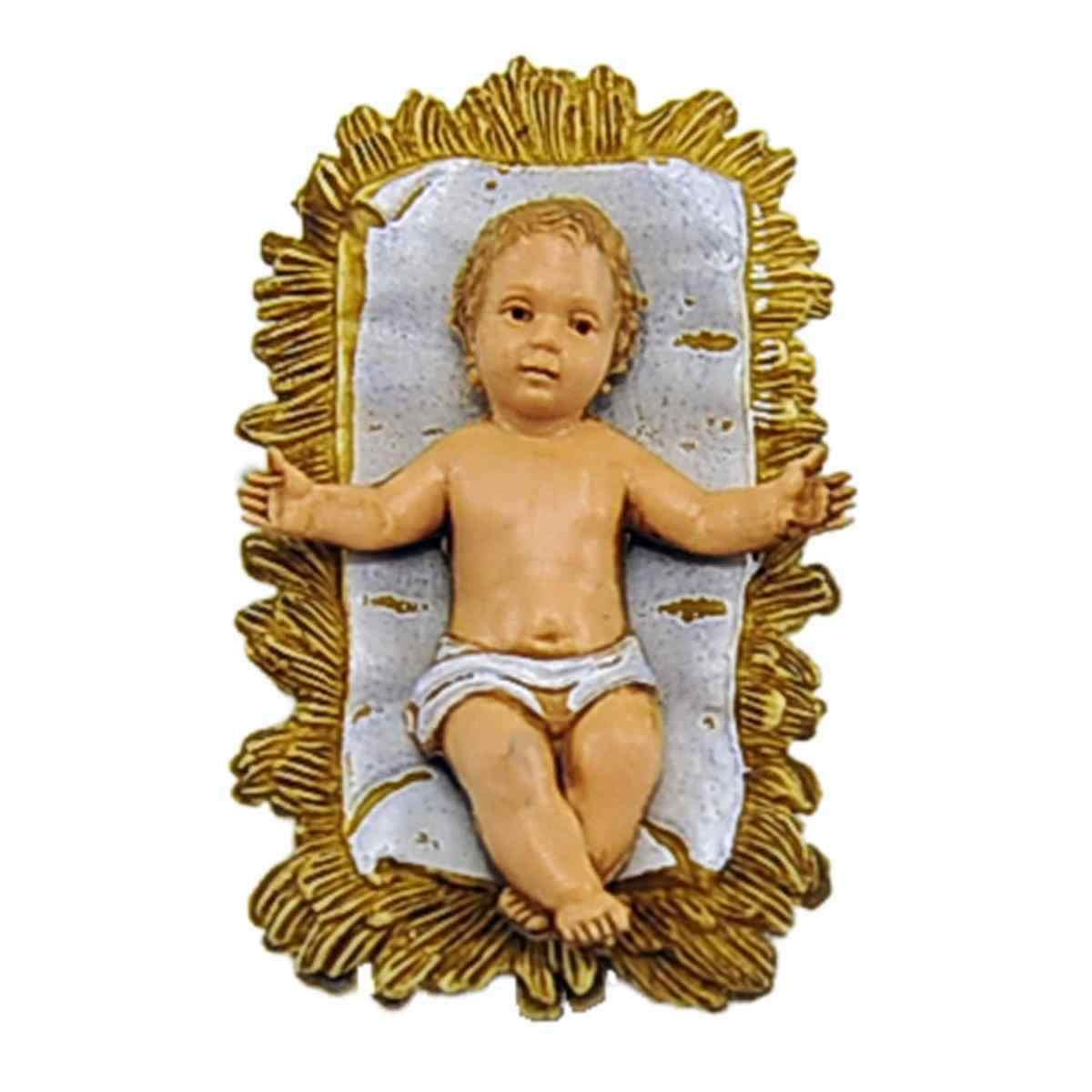 Statua presepe 10 cm bambino gesù culla