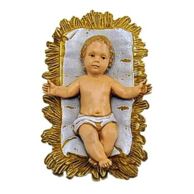 Statua presepe 10 cm bambino gesù culla