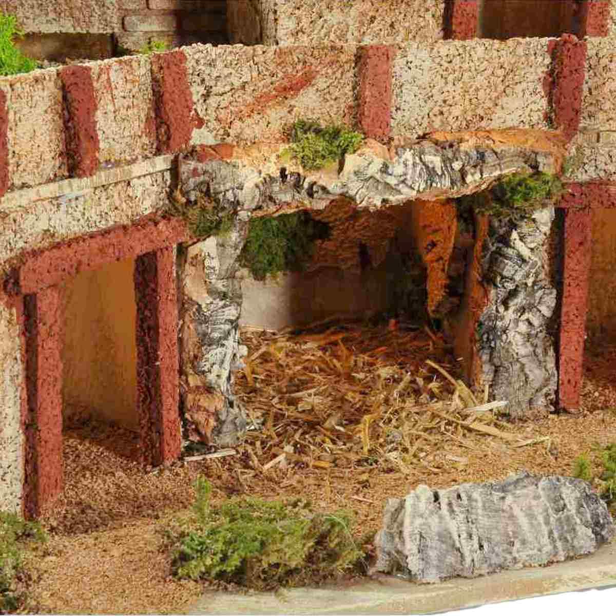 Paesaggio presepe luci fontana