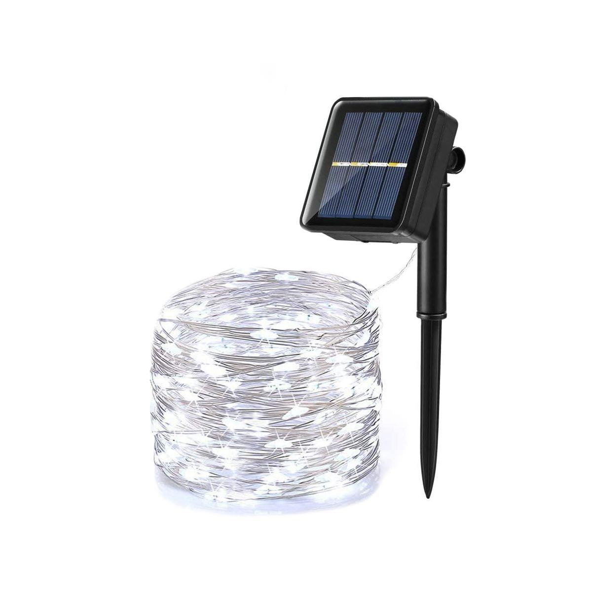 Luci di natale esterno 500 led micro bianco freddo giochi luce solare mt 50 mt