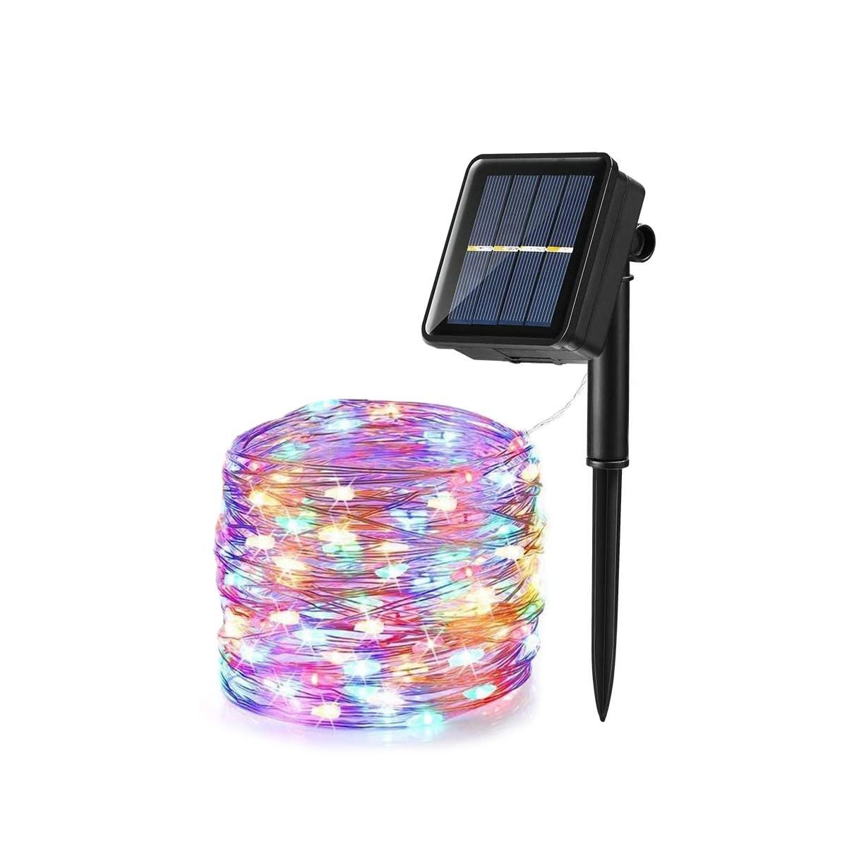 Luci di natale esterno 300 led micro multicolor giochi luce solare mt 30 mt