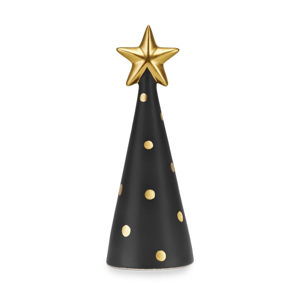 Albero di Natale 27 cm nero pois ceramica