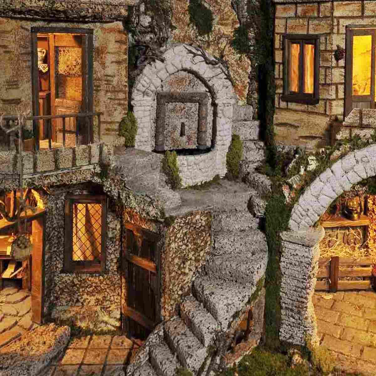Paesaggio presepe luci maxi 2 moduli ambientazioni