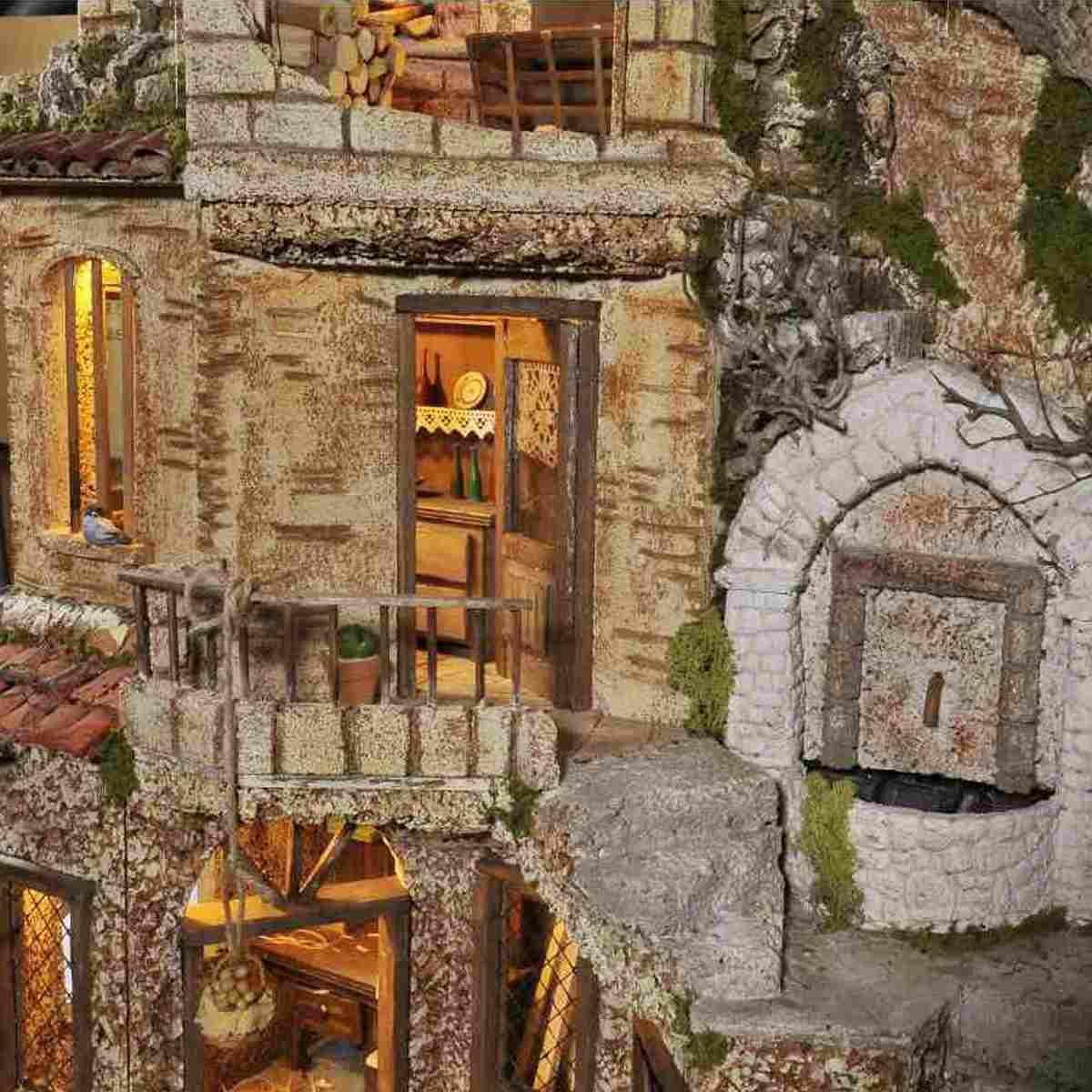 Paesaggio presepe luci maxi 2 moduli ambientazioni