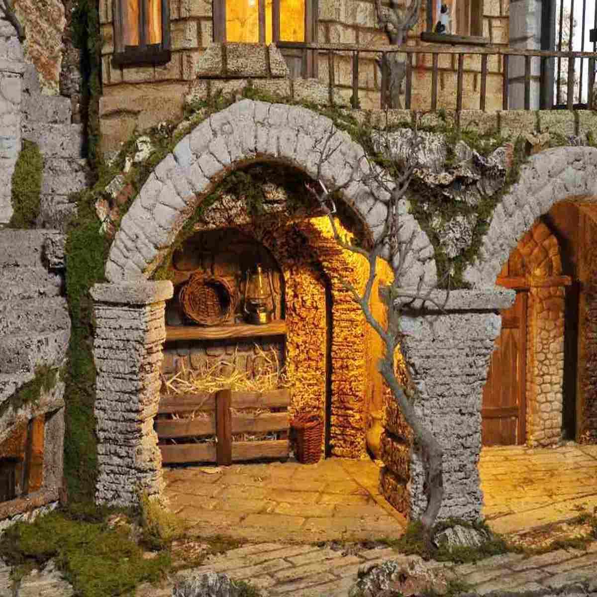 Paesaggio presepe luci maxi 2 moduli ambientazioni