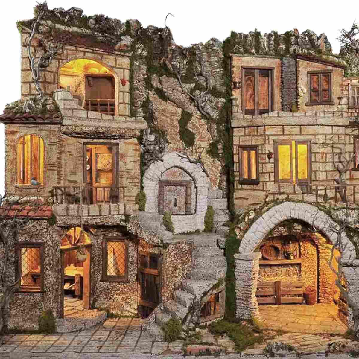 Paesaggio presepe luci maxi 2 moduli ambientazioni