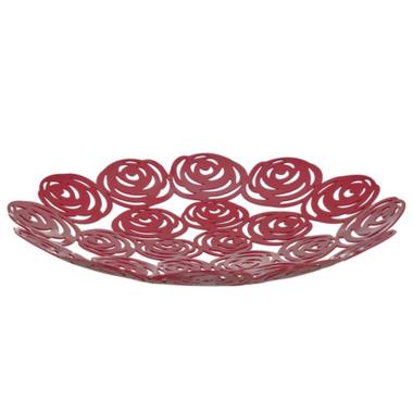 Portafrutta metallo rose rosse