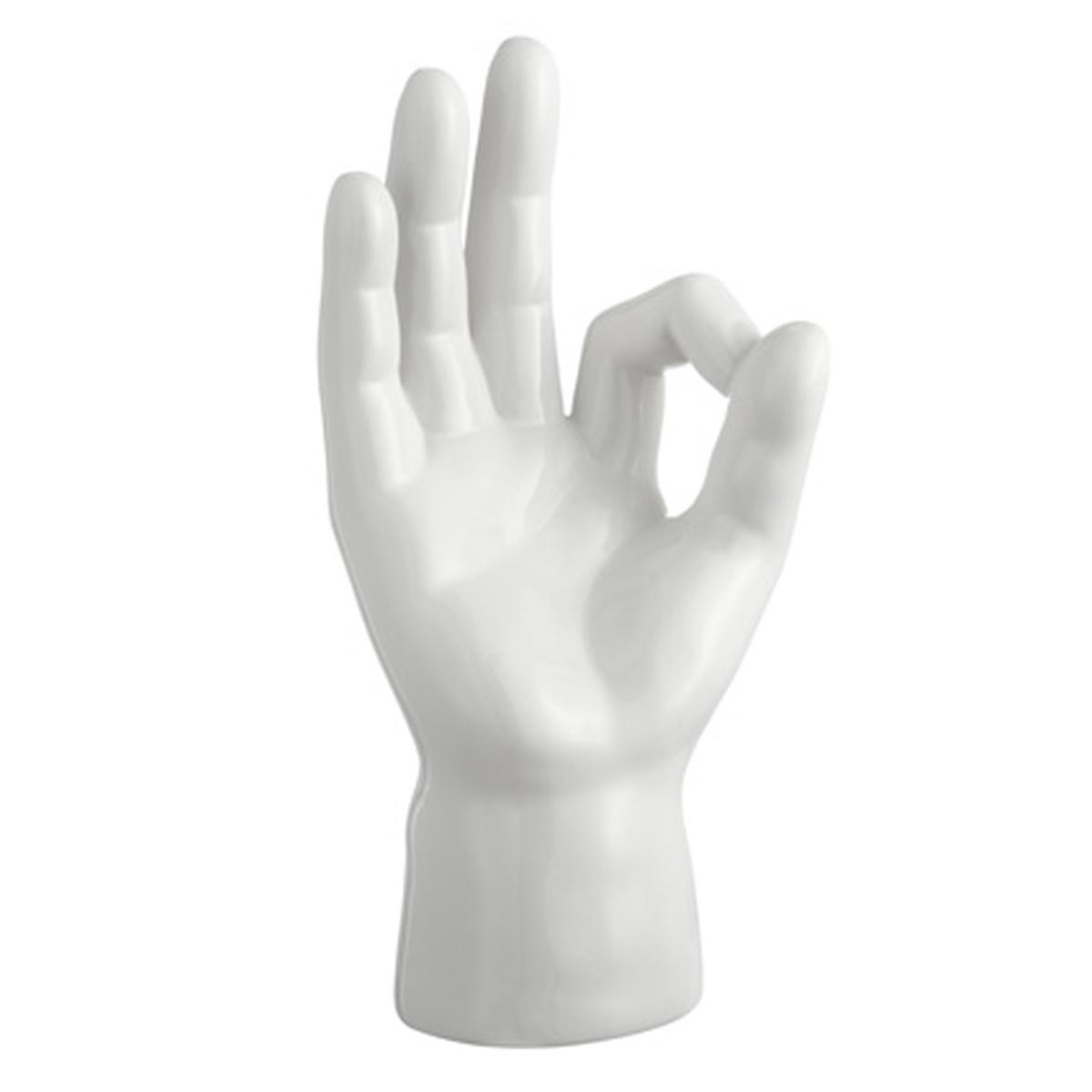 Mano ceramica bianca okay 10 x 9 x 23 cm