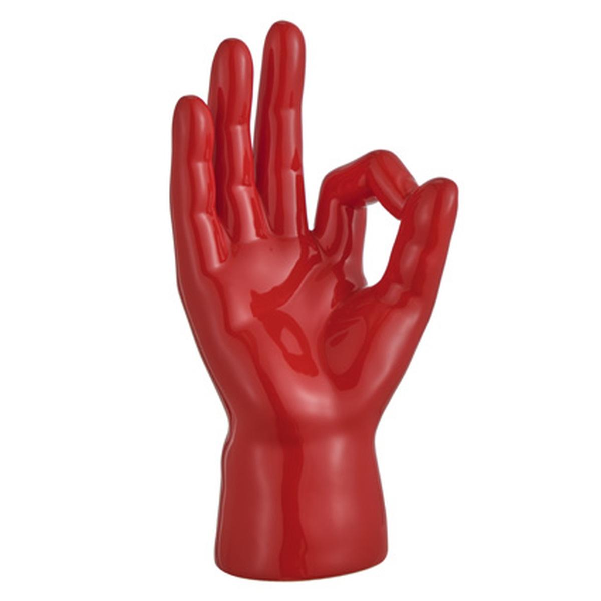 Mano ceramica rossa okay 10 x 9 x 23 cm