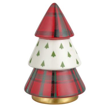Albero di Natale 19 cm tartan porcellana