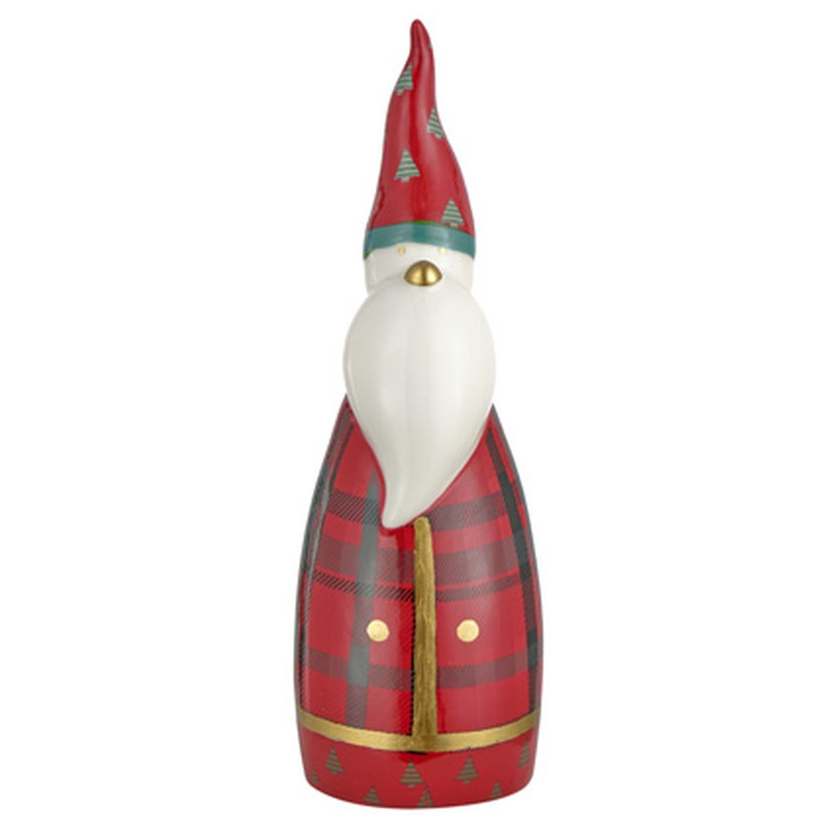 Babbo natale porcellana tartan 22 cm