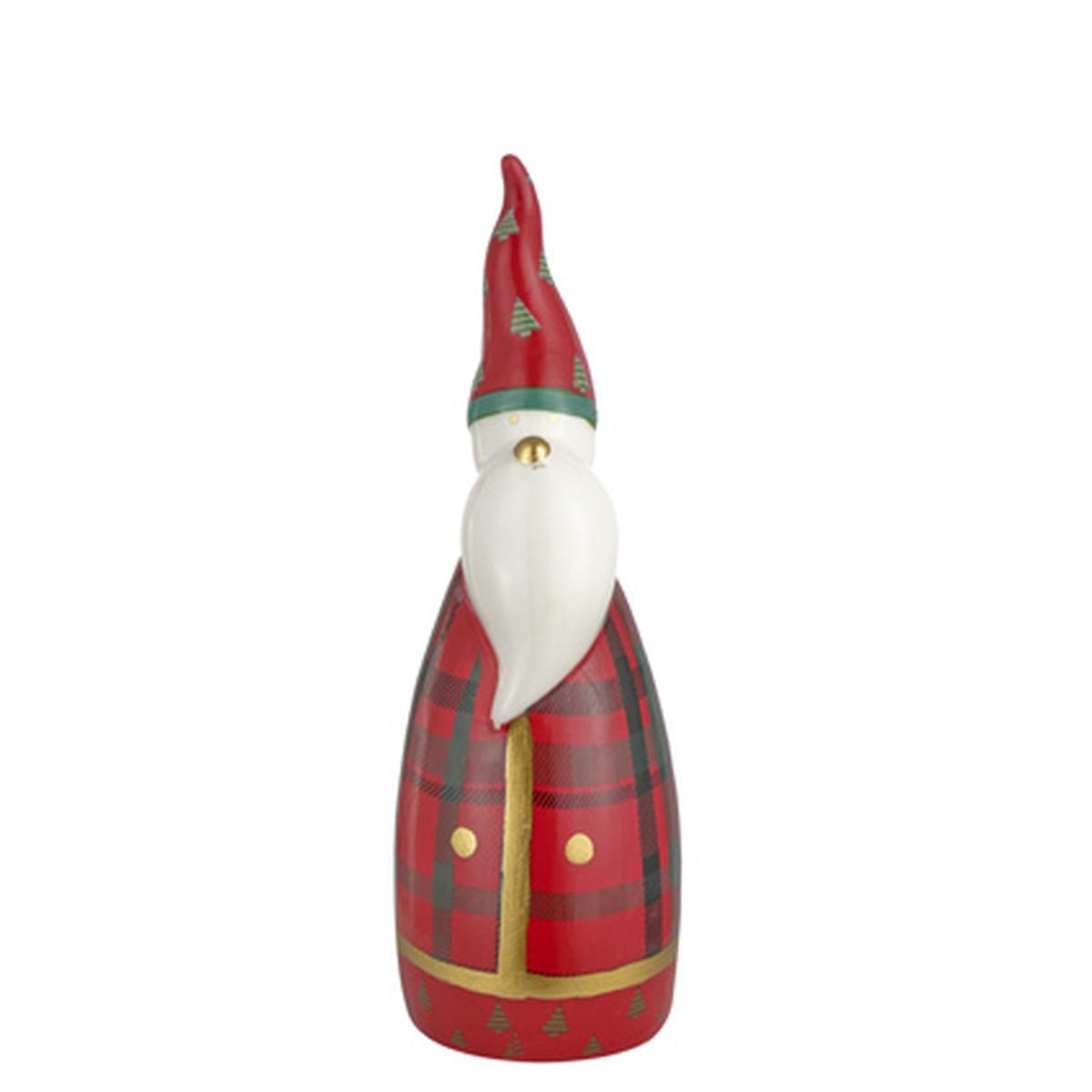 Babbo natale porcellana tartan 16 cm