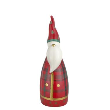 Babbo natale porcellana tartan 16 cm