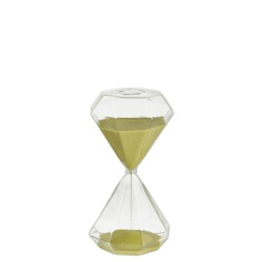 Clessidra vetro 5 minuti sabbia gialla 11 cm