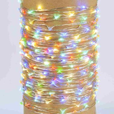 Luci di natale esterno 300 led micro copper multicolor filo rame argento