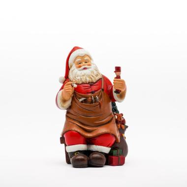 Babbo natale resina seduto 19 cm