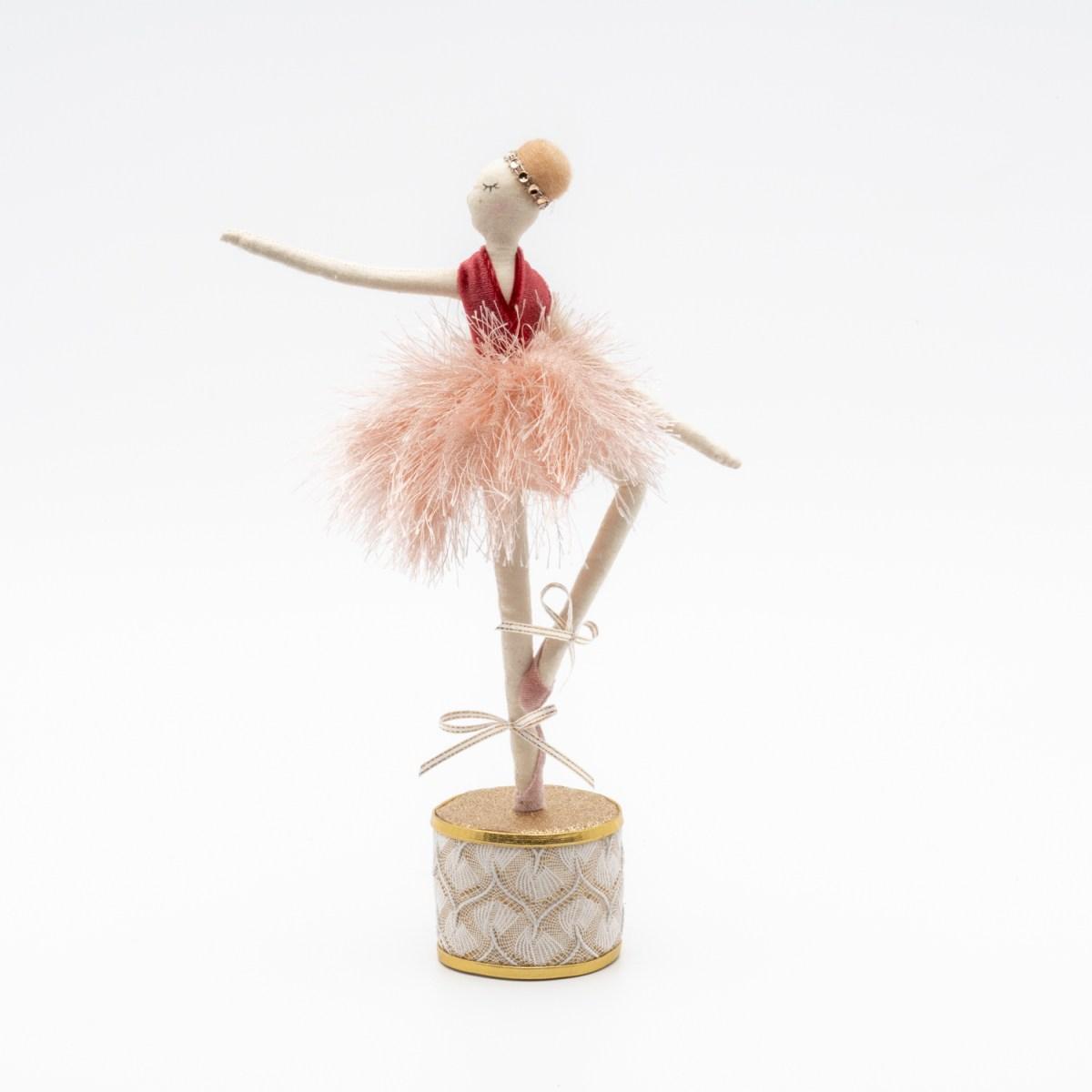 Ballerina velluto bordeaux su base tutù 30 cm