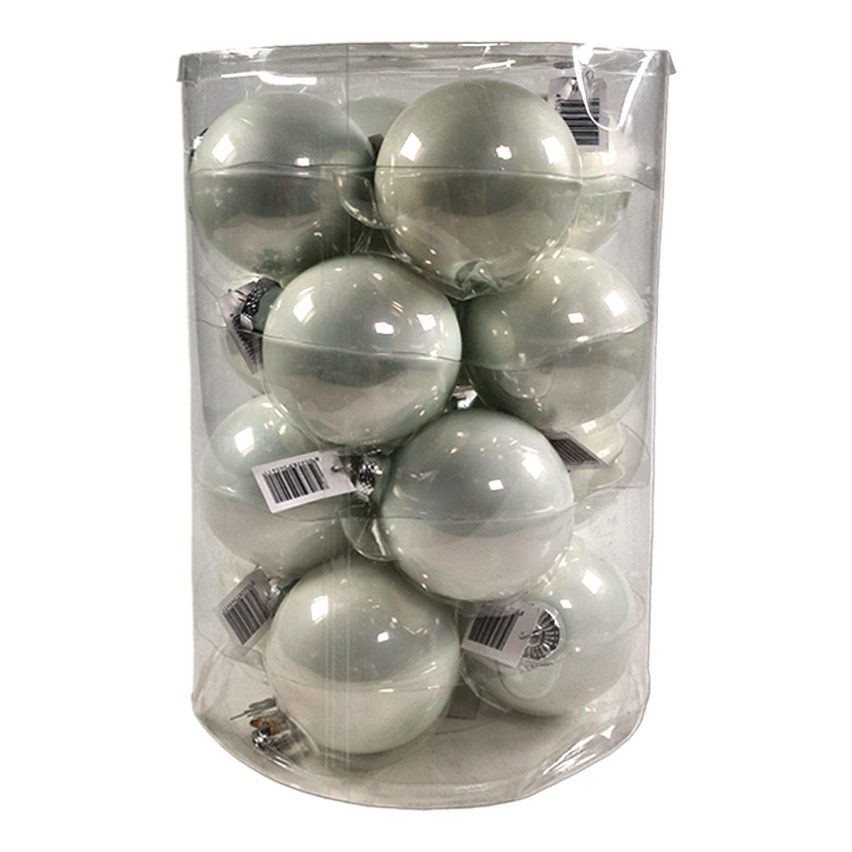Pallina natalizia vetro bianche Set 16 pz