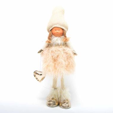 Pupazzo natalizio bambina abito bianco 39 cm