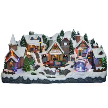 Giostra natalizia villaggio livigno luci mov suoni 57 x 27 x 26 cm