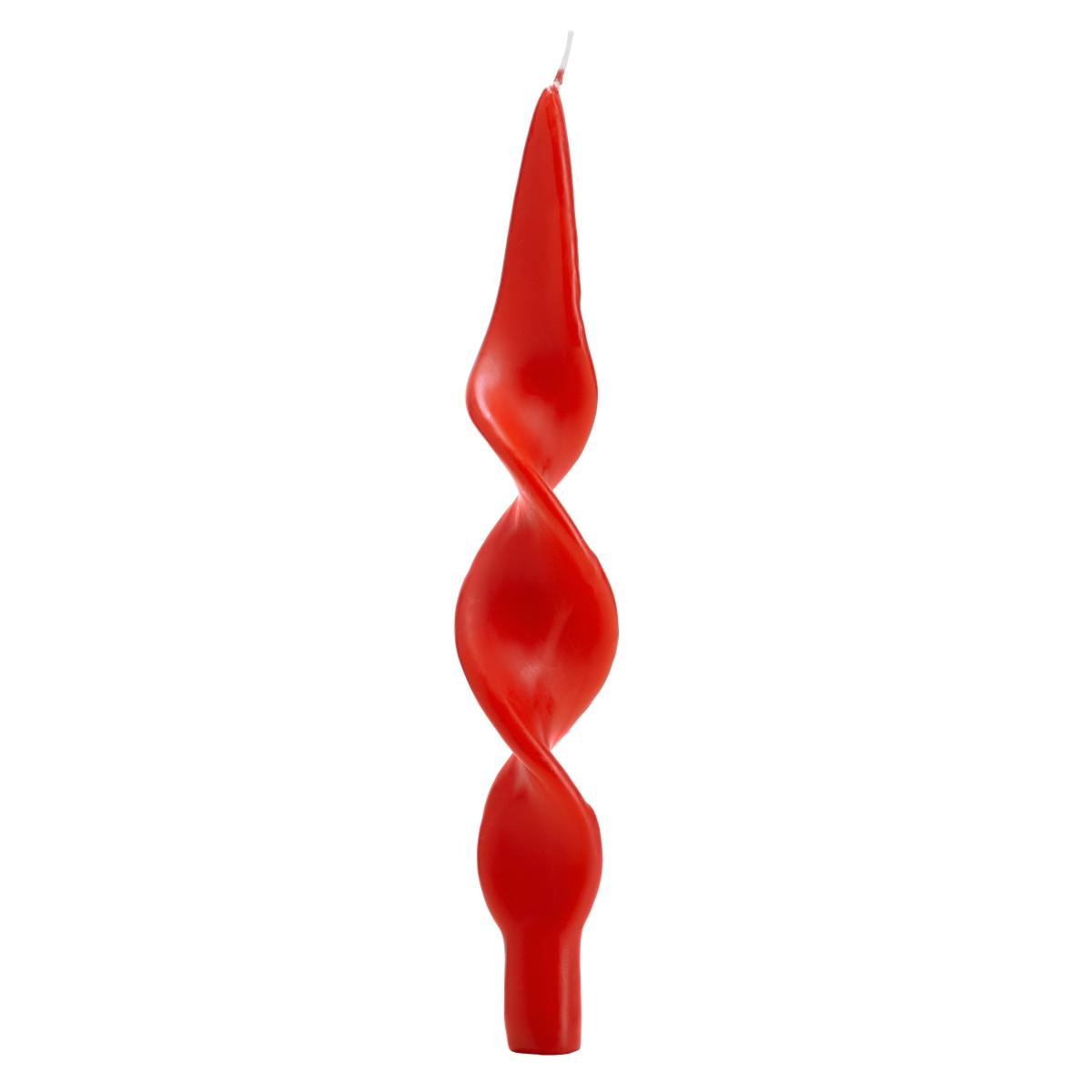 Candela tortiglione rosso Set 2 pz
