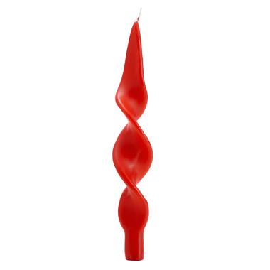 Candela tortiglione rosso Set 2 pz