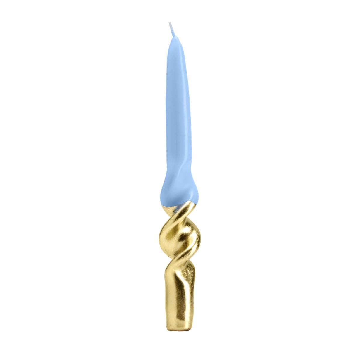 Candela tortiglione oro blu Set 4 pz