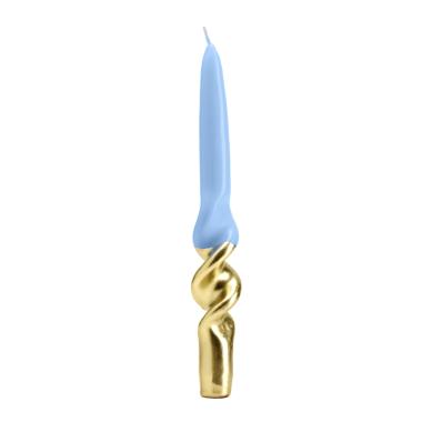 Candela tortiglione oro blu Set 4 pz