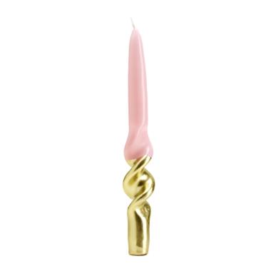 Candela tortiglione oro rosa Set 4 pz