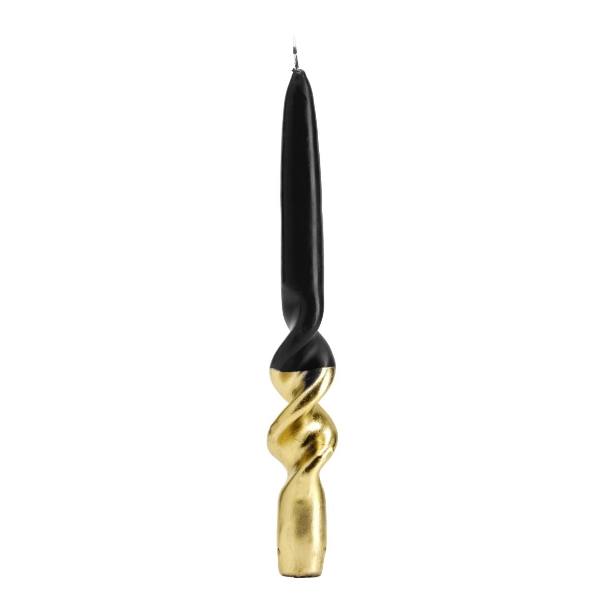 Candela tortiglione oro nero Set 4 pz