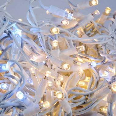 Luci di natale tenda esterno professionale 100 led bianco caldo prolungabili 300 x 70 cm