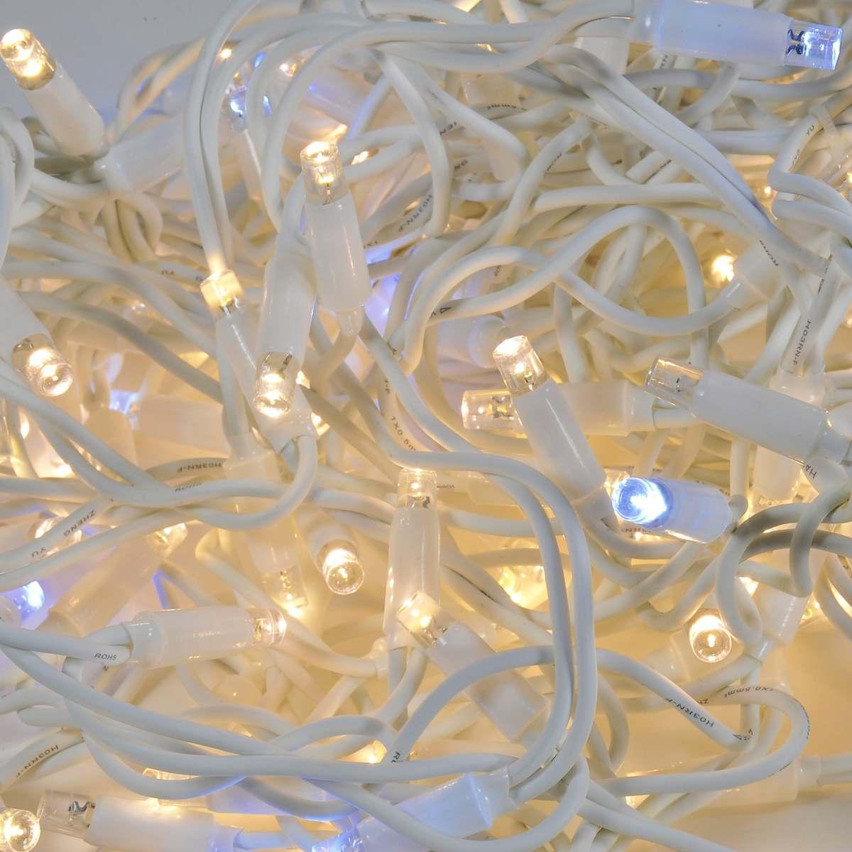 Luci di natale tenda esterno professionale 114 led bianco caldo prolungabili 300 cm