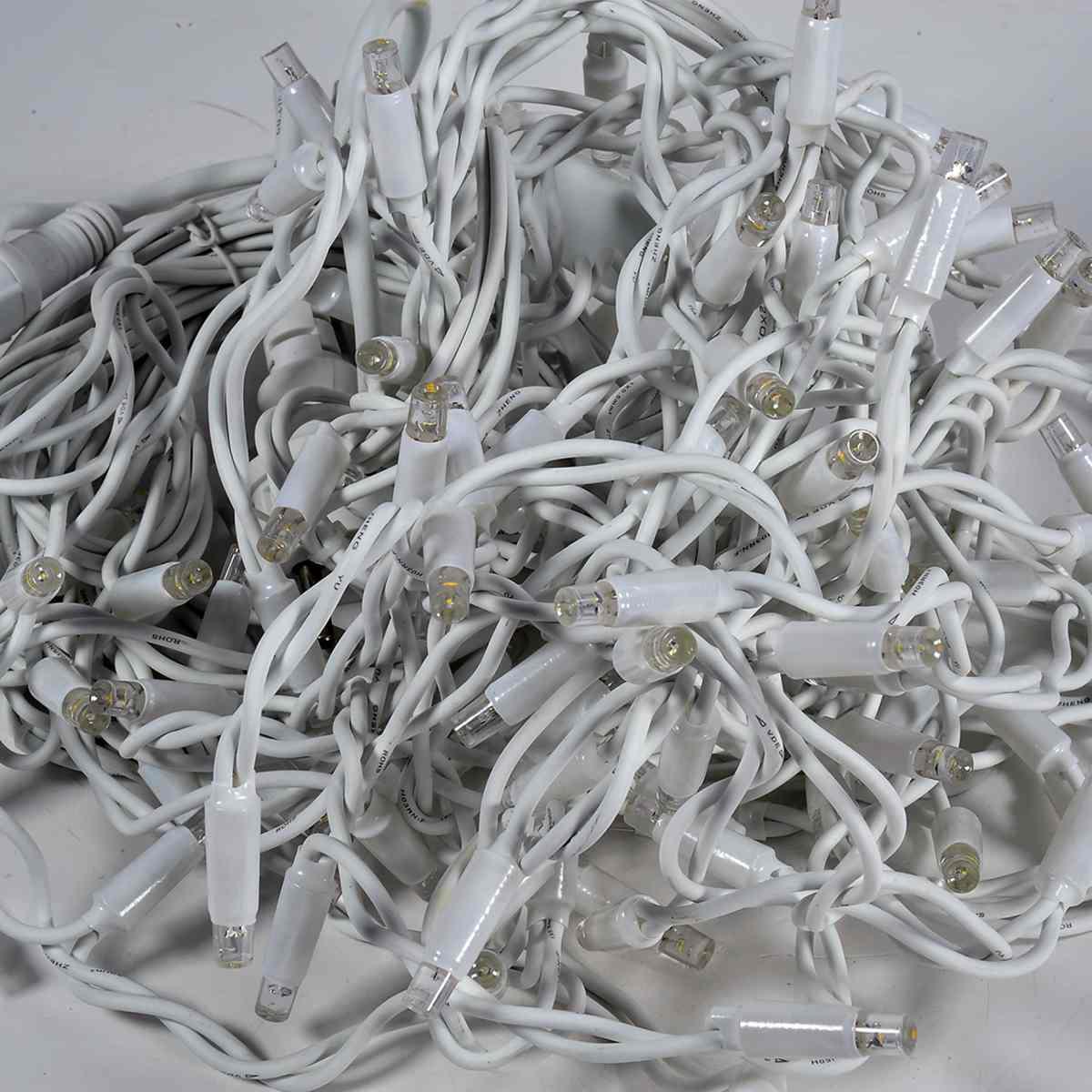 Luci di natale tenda esterno professionale 114 led bianco caldo prolungabili 300 cm