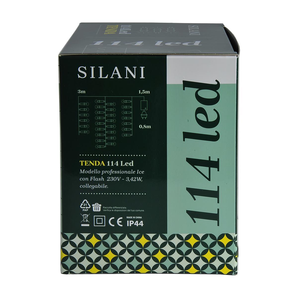 Luci di natale tenda esterno professionale 114 led bianco caldo prolungabili 300 cm